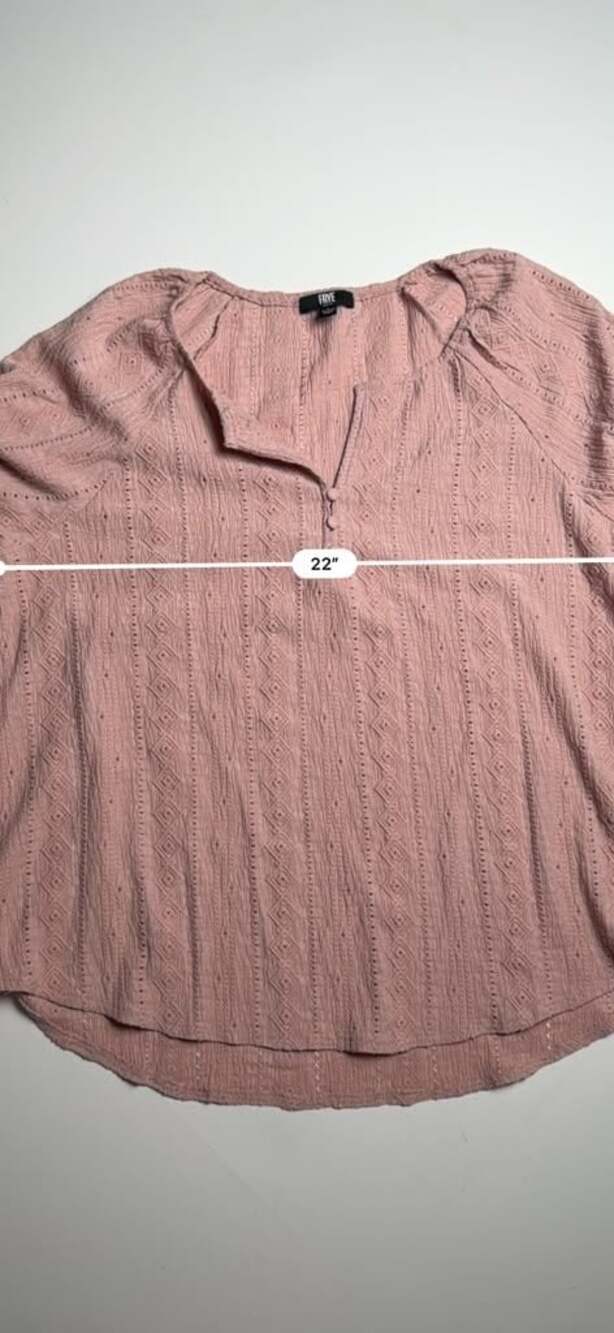 Frye Women's Rose Mauve Boho Knit Long Sleeve V Neck Pullover Blouse Large - Picture 5 of 8